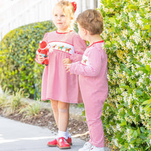 Load image into Gallery viewer, Girls Smocked Santa Dog Dress