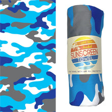 Load image into Gallery viewer, Camo Kids Hooded UPF 50+ Sunscreen Towel