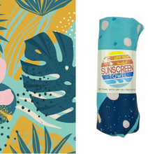 Load image into Gallery viewer, Tropical Dreams Kids Hooded UPF 50+ Sunscreen Towel