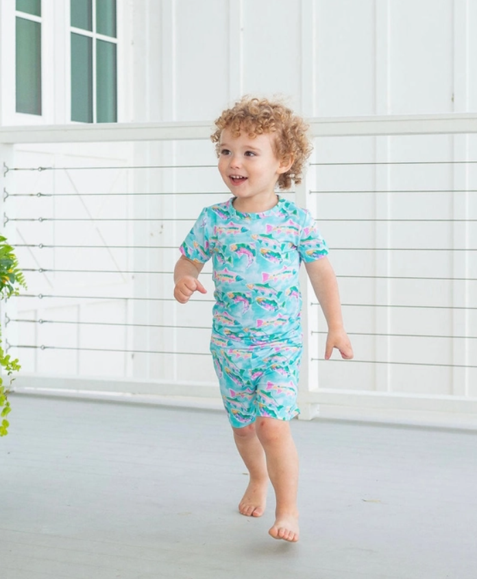 Fish Two Piece Pajama Short Set