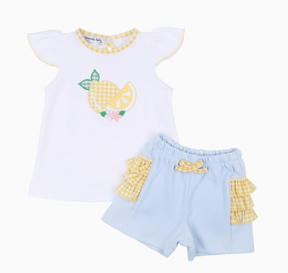 Lovely Lemons Applique Short Set