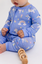 Load image into Gallery viewer, Bamboo Unicorn Zipper Romper
