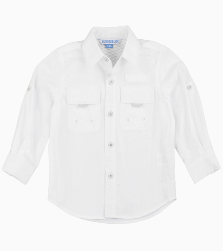 White Sun Protective Button Down