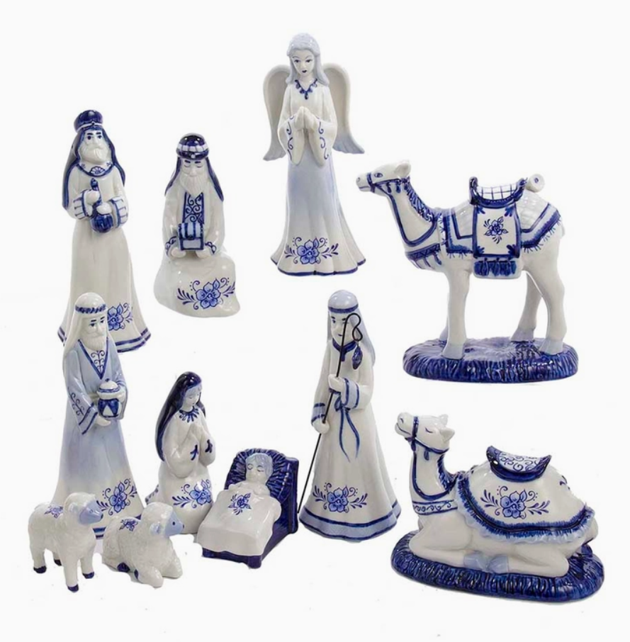 Porcelain Delft Nativity Set