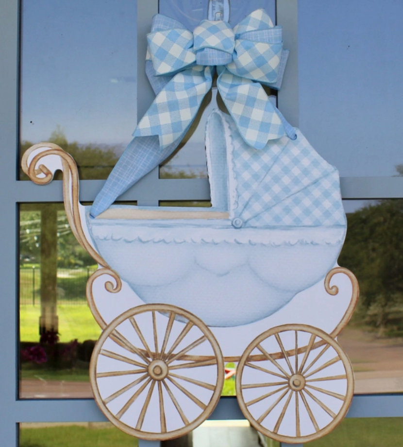 Baby Boy Carriage Door Hanger