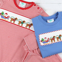 Load image into Gallery viewer, Boys Smocked Romper - Santa Dogs
