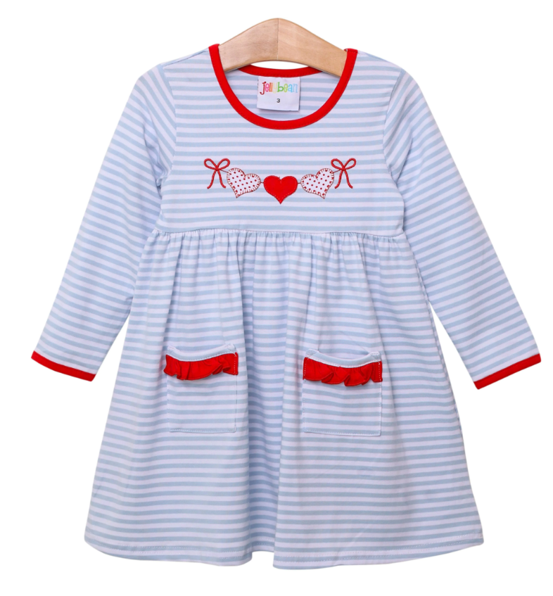 Heart Applique Pocket Dress