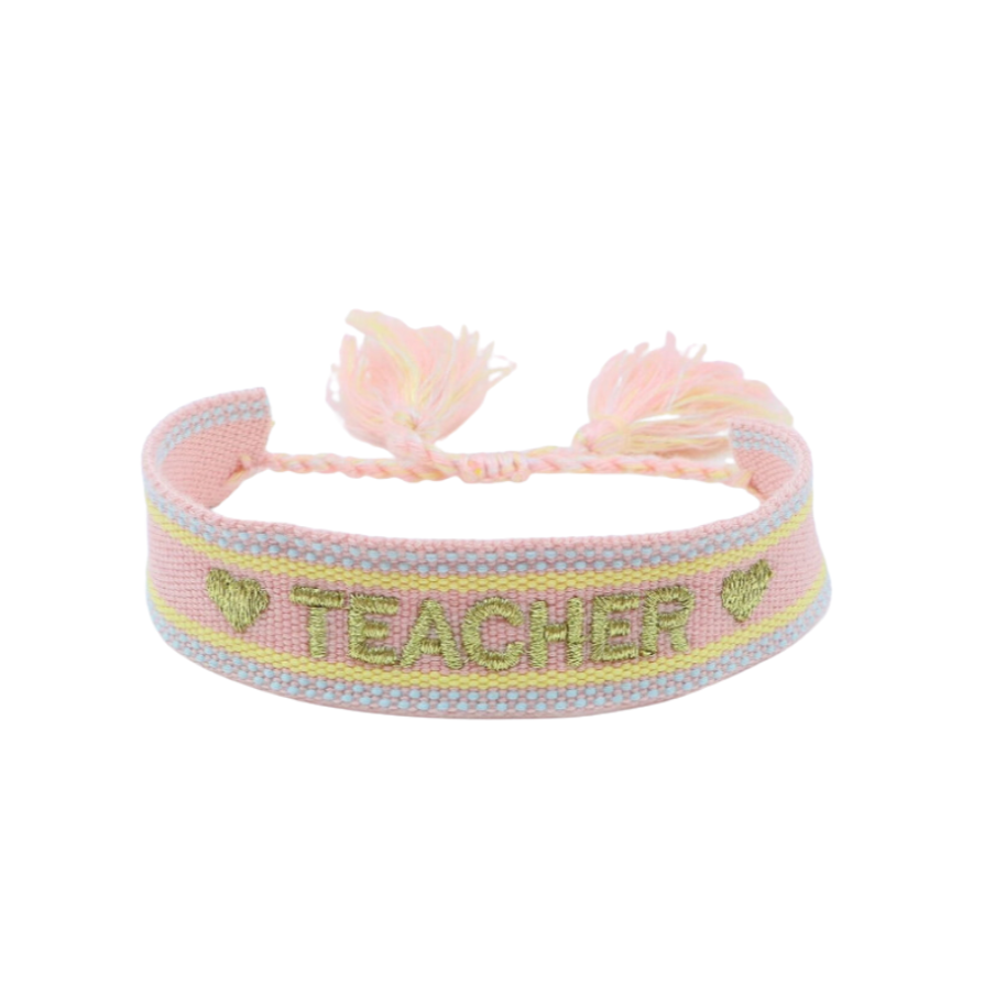 Teacher Embroidered Bracelet