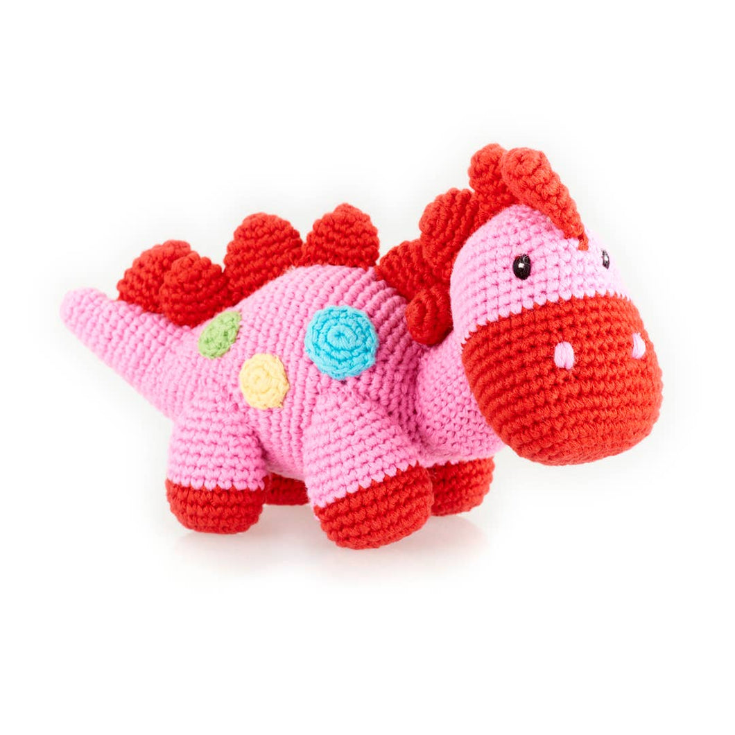 Pink Steggy Dinosaur Rattle