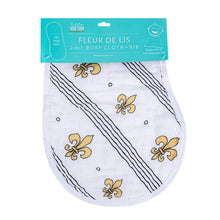 Load image into Gallery viewer, Fleur De Lis 2-in-1 Burp Cloth &amp; Bib
