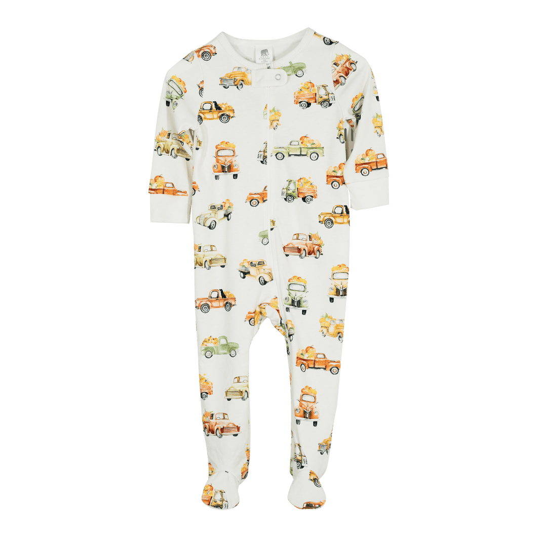 Pumpkin Trucks Footed Pajama