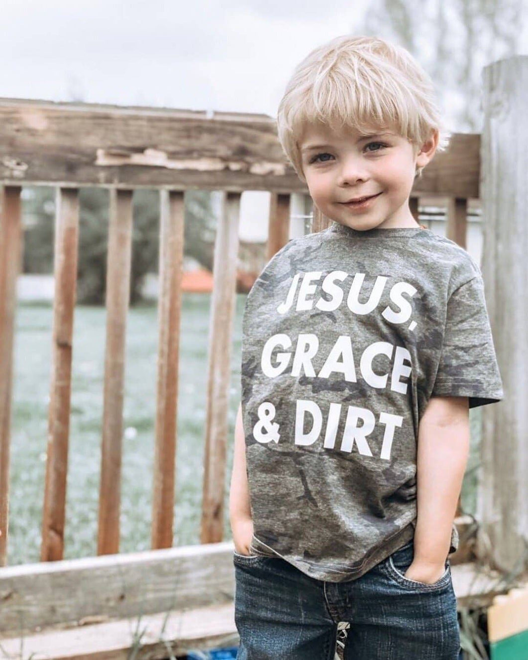 Jesus, Grace & Dirt Camo Tee