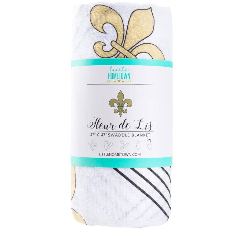 Fleur De Lis Swaddle Blanket