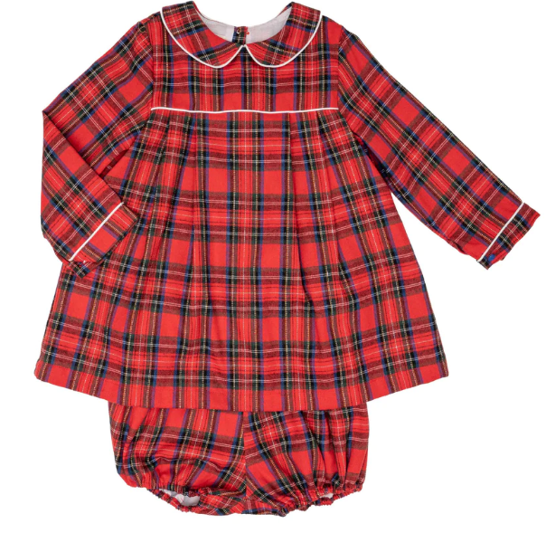 Kiera Red Checked Bloomer Set