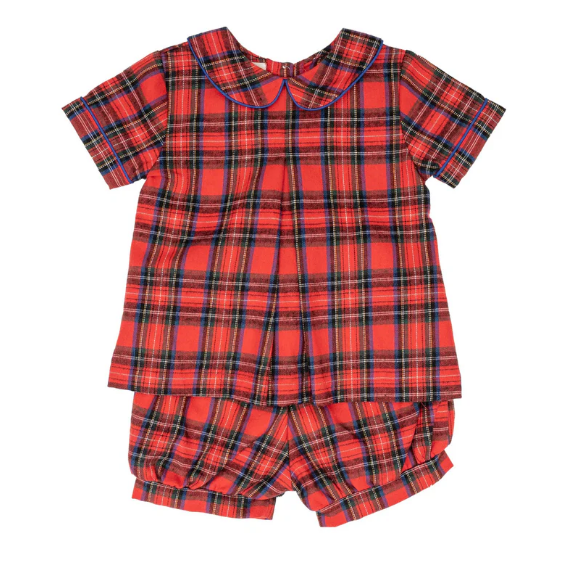 Leo Red Checked Short Set