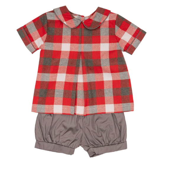 Theodore Red Grey Short Set