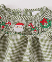 Load image into Gallery viewer, Green Christmas Smocked Set
