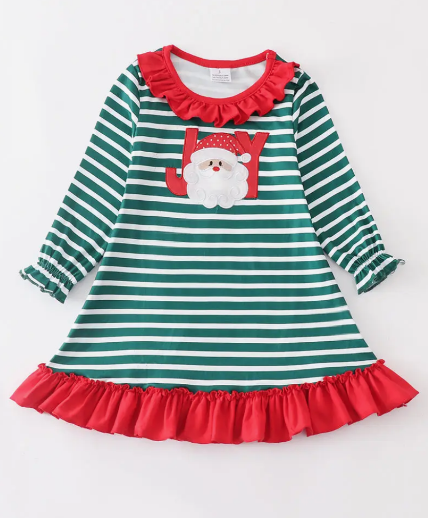 Santa Applique Ruffle Dress