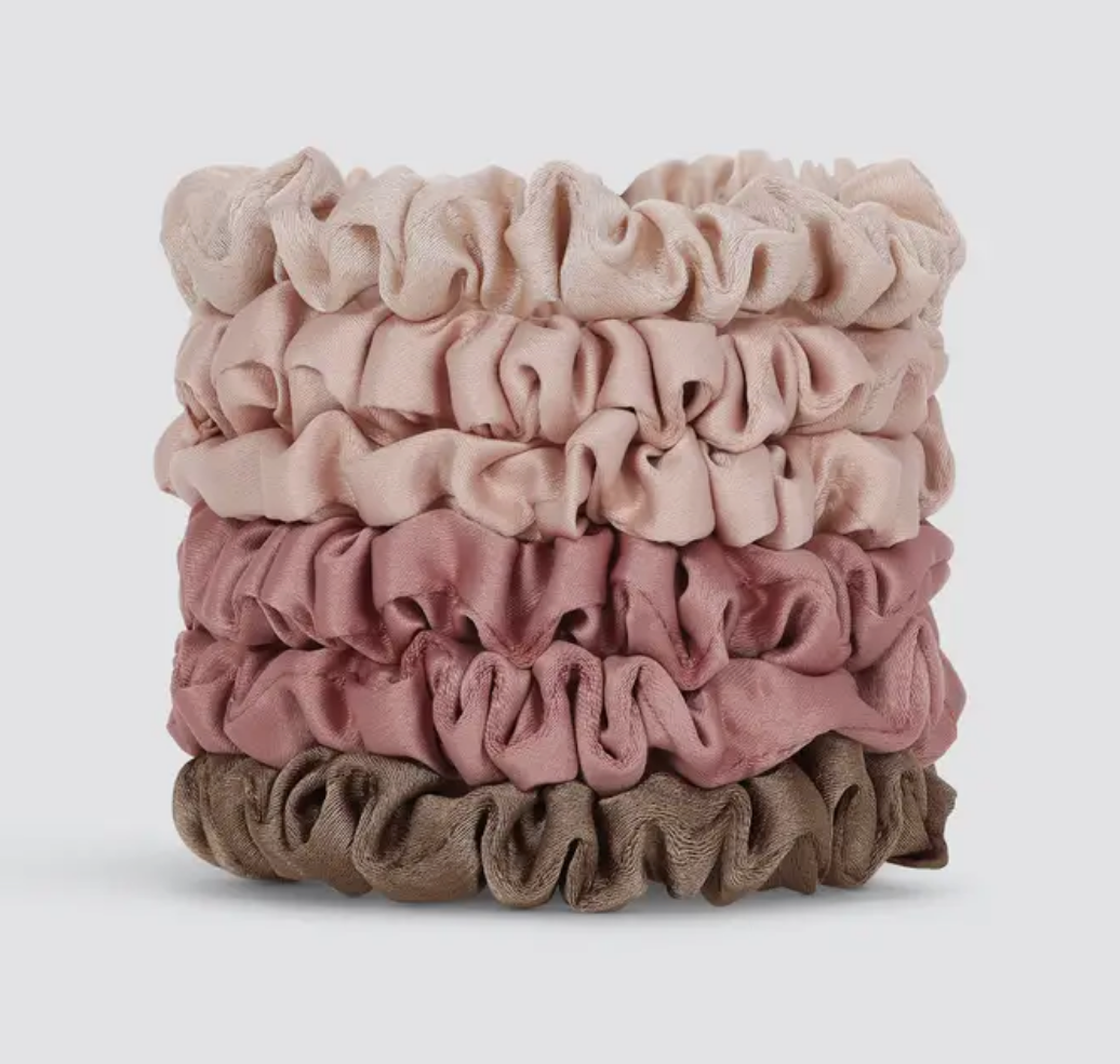 6pc Satin Scrunchies - Terracotta