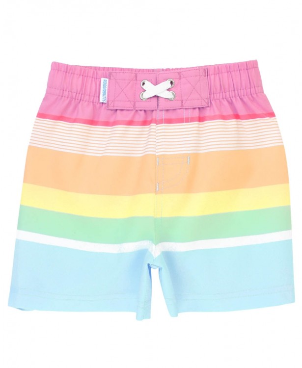 Rainbow Mult-Stripe Swim Trunks