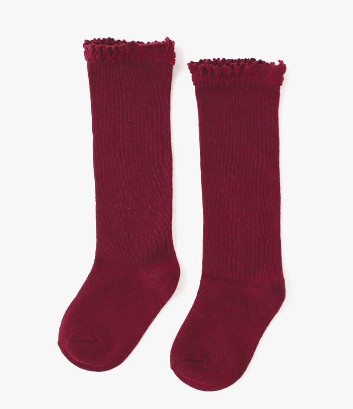 Crimson Knee High Socks