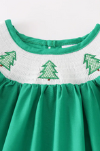 Load image into Gallery viewer, Christmas Tree Smocked Dress
