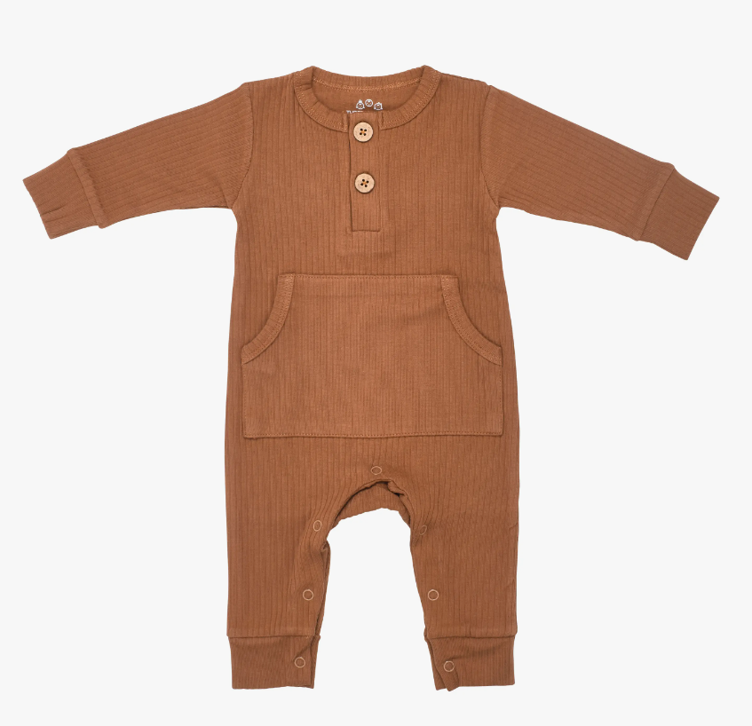 Clay Ribbed Romper