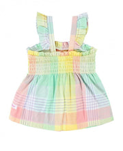 Load image into Gallery viewer, Rainbow Plaid Smocked Tank
