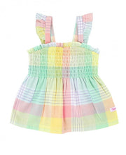 Load image into Gallery viewer, Rainbow Plaid Smocked Tank
