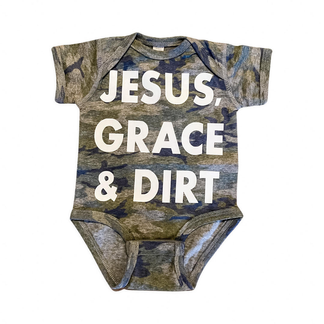 Jesus, Grace & Dirt Onesie